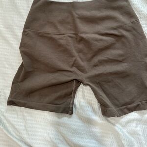 Brown High-Waisted Alphalete Shorts